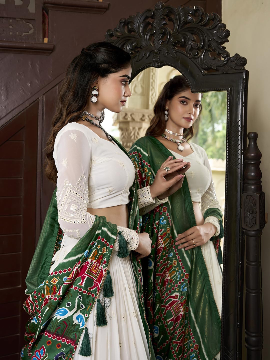 TRENDMALLS Georgette Embroidery Lehenga Choli with Dupatta For Women Ready To Wear - Image 4