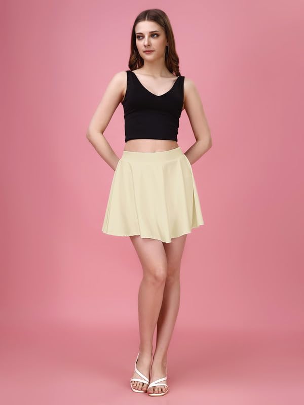 TRENDMALLS Girl's/Women's Classic Stretchy All Time Trendy Mini Skater Knee Length Solid Skirt women girls - Image 6