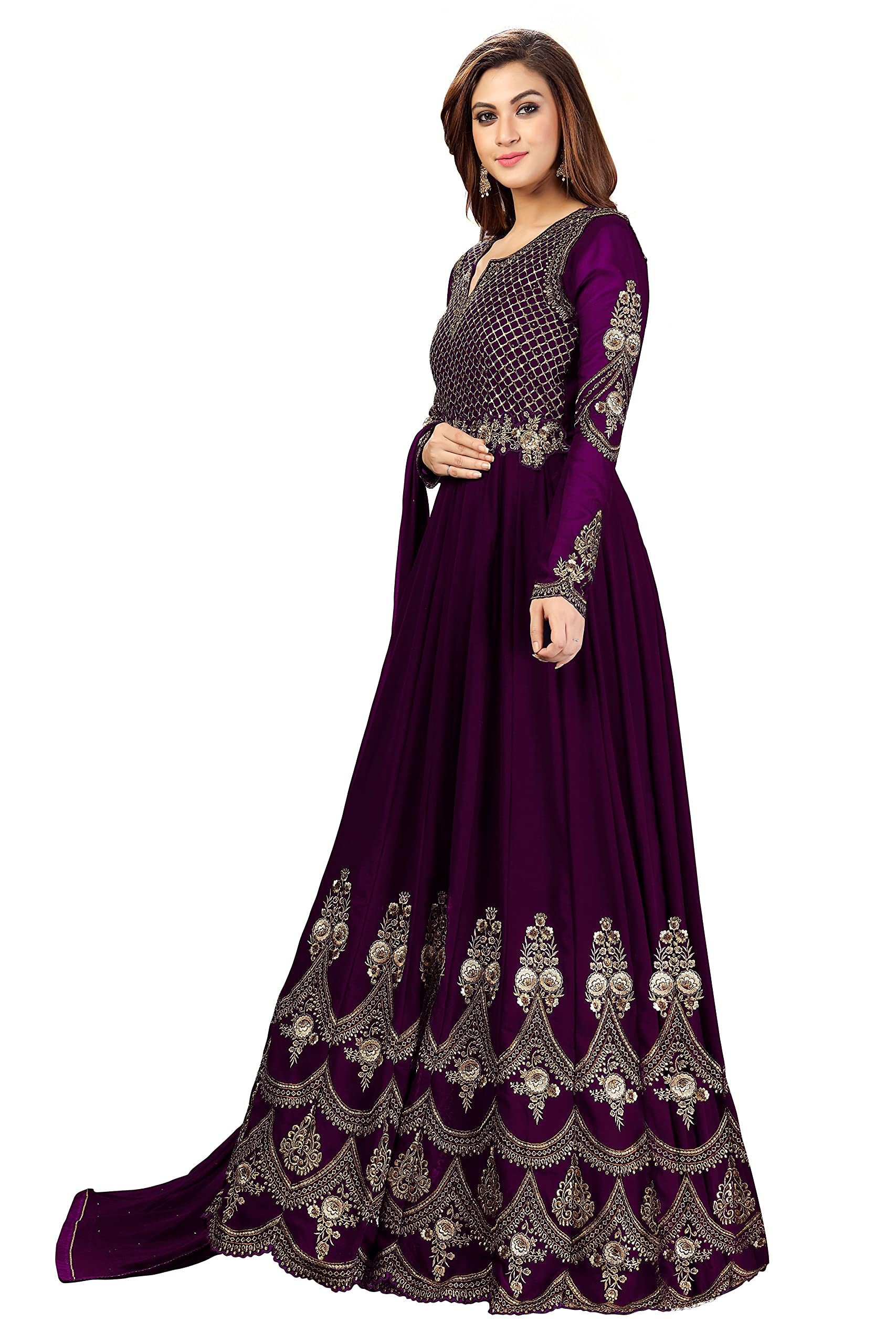 TRENDMALLS Kurta Set Georgette Embroidery Indian Pakistani Long Anarkali Gown for Women Ethnic Dress - Image 3