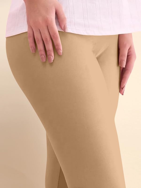TRENDMALLS Women's Microfiber Elastane Stretch Soft Churidar Length Leggings with Ultrasoft Waistband - Image 4