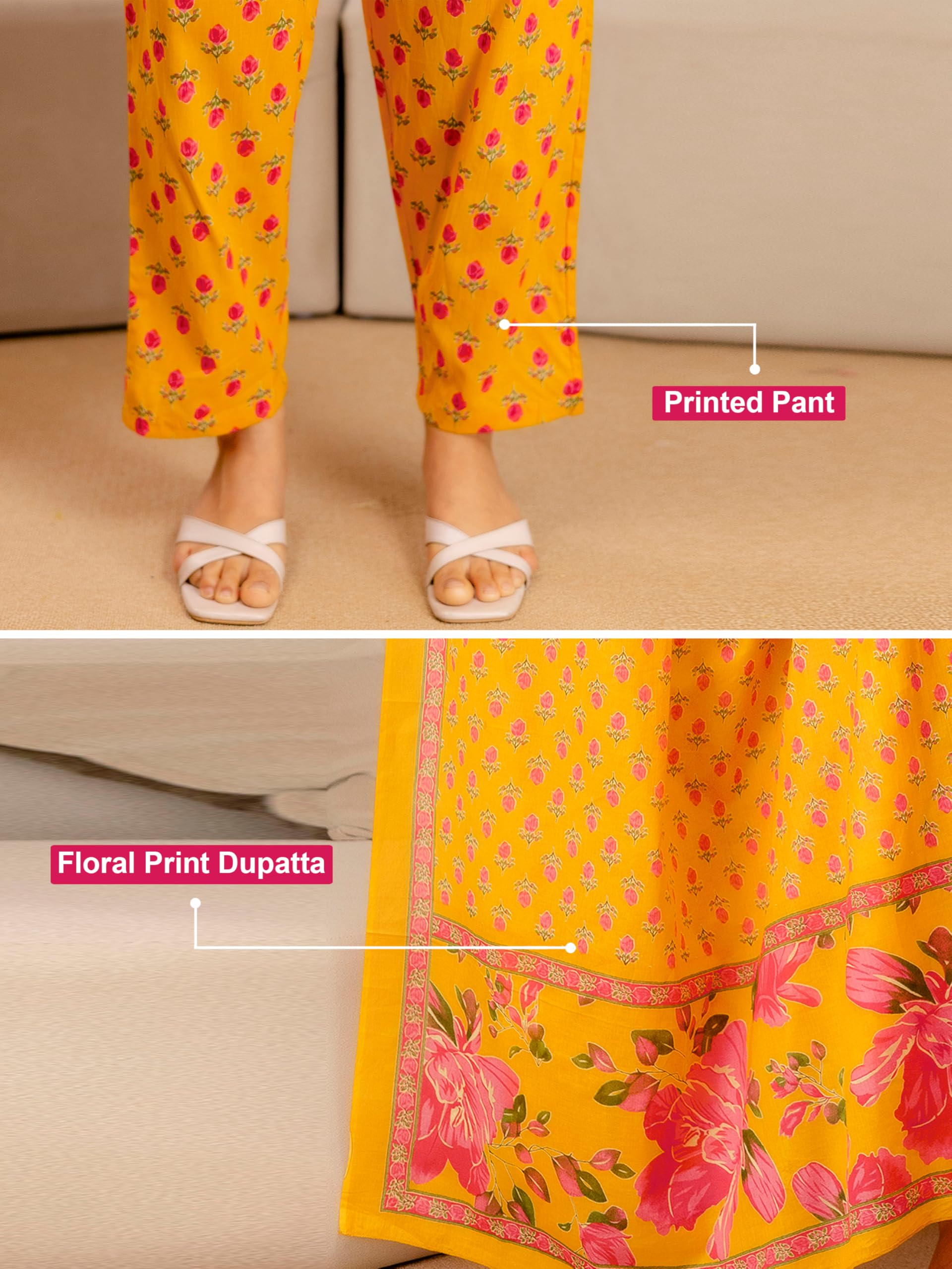 TRENDMALLS Women’s Pure Cotton Embroidery Sequence Work Anarkali Kurta Pant with Dupatta Set For Women - Image 5